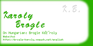 karoly brogle business card